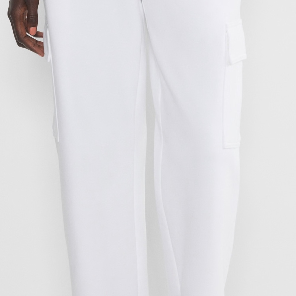 Aritzia White Cargo Mega Fleece SweatPants